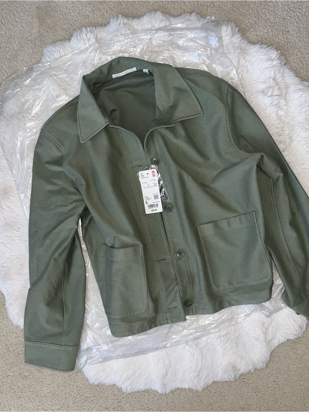 ✨NWT Uniqlo Women’s Jersey Relaxed Jacket Olive Green S Chore Shacket